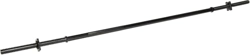 Signature Fitness 1-Inch Diameter Threaded Chrome Barbell with Lock Collars, 72-Inch - color: Black