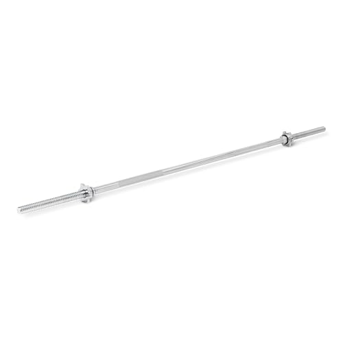 Amazon Basics 5ft Straight Barbell Bar with Star Locks, 1" Diameter