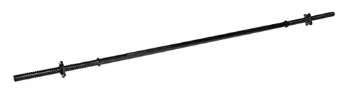 Fitvids 6FT Standard Barbell with Star Locks for Strength Training & Weightlifting, Black or Chrome - color: Jet-Black