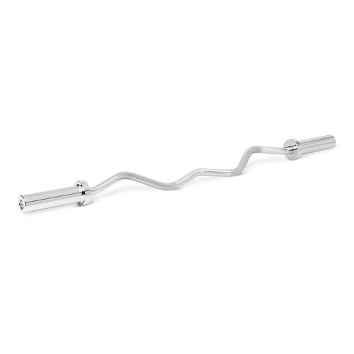 Amazon Basics Olympic 2-Inch Curl Barbell Bar, 47", Chrome