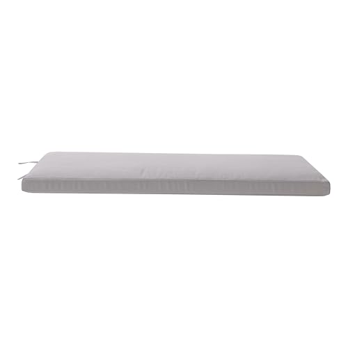 QILLOWAY Indoor/Outdoor Bench Cushion, Thick Upholstery Foam Couch Swing Pads with Ties,48-Inches,Grey. - color: Grey