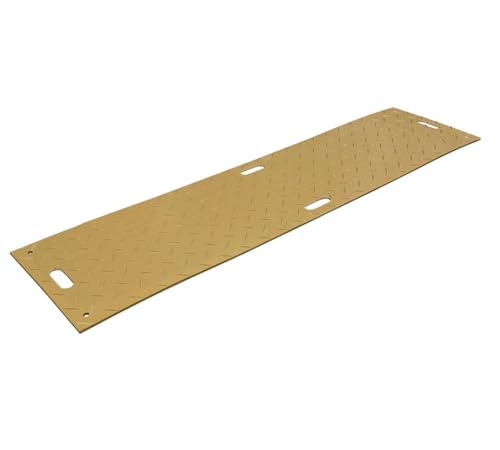 Mytee Products 2' x 8' Tan Ground Protection Mats with Diamond Plated Tread Design - High Density Polyethylene Mat, Easily Supports 50 Ton Loads on Lawns, Dirt, and Any Other Areas - color: Tan, size: 1 - Pack