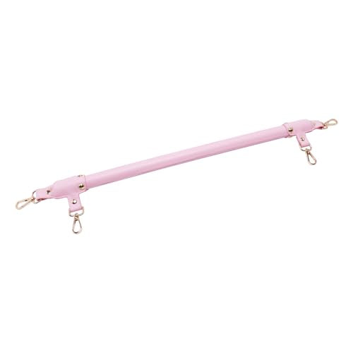 Wooden PU Spreader Bar with 4pcs PU Adjustable Straps,Workout Bar for Home Gym Training Bar,Portable Detachable Pilates Kit - style: Pink+Pink Kit