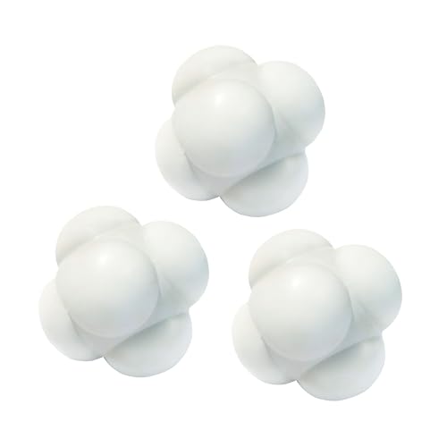 GSE Games & Sports Expert Sports Reaction Balls, Reactivity Ball for Field Training, Agility Trainer for Baseball, Rubber Bounce Balls for Hand-Eye Coordination & Speed Reflex Training - color: White, style: 3-Pack