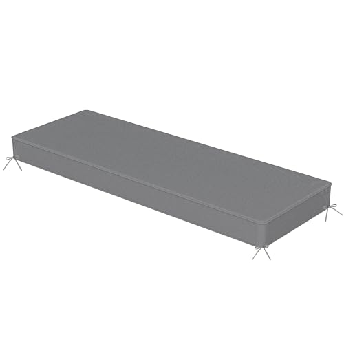 Sundale Outdoor Olefin Bench Cushion， Water-Resistant Patio Couch Cushion, Loveseat Sofa Pad with Straps Medium Gray, 48 x 18 x 4 Inches - color: Medium Gray, size: 48 X 18 X 4 Inch