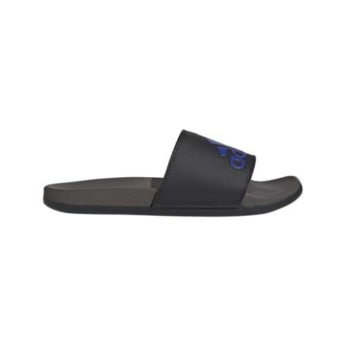 adidas Women's Adilette Comfort Slides - color: Black/Lucid Blue/Charcoal, size: 19 Women/18 Men
