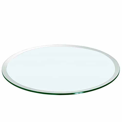 24" Round Glass Table Top - 1/2" Thick Beveled Edge Tempered Glass, Replacement Glass Table Top for Kitchen/Patio Table - size: 24 INCH, style: 1/2"thick - Beveled