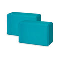 Gaiam Yoga Block - Supportive Latex-Free Eva Foam - Soft Non-Slip Surface with Beveled Edges for Yoga, Pilates, Meditation - color: Vivid Blue, style: 2 Blocks