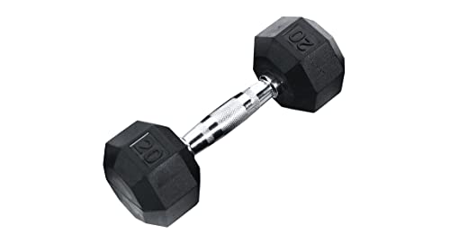 Ader Octagon Deluxe Professional Rubber Dumbbell Contoured Handle, Sold As 1 Piece (2 Lbs-120 Lbs) - size: 20-Pound