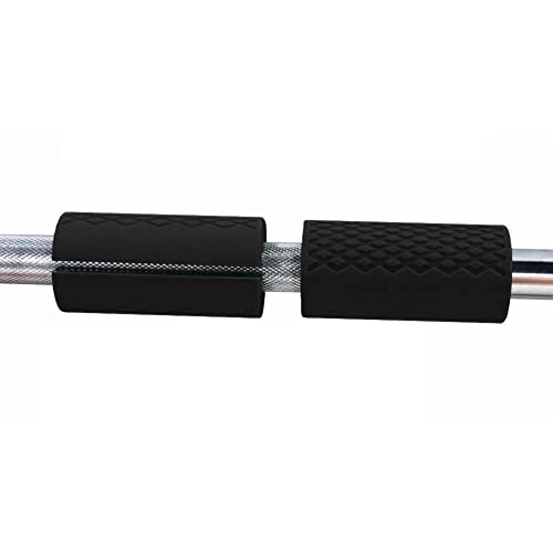 Barbell Grips - Thick Dumbbell Grips Arm Blaster Adapter with High-Density Silicone Rubber, Bar Grips for Weightlifting Muscle Growth Rapidly and Hands Stress Relieve - color: Black