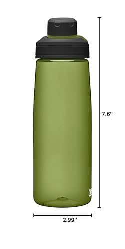 CamelBak Chute Mag Water Bottle with Magnetic Leak‑Resistant Cap, Lightweight Tritan Design for Everyday Hydration - color: Olive, size: 25 Ounces