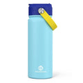 GoKEDA 18oz Kids Water Bottle, Insulated Bottles with Stickers, 18/8 Stainless Steel Vacuum Leak Proof Straw Cup for School, Gifts for Boys Girls(LightBlue) - color: Light Blue Yellow