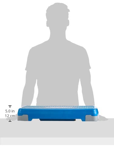 Tone Fitness Compact Aerobic Step Platform | Exercise Step - style: Medium Blue/Gray