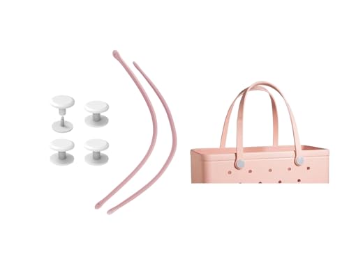 Replacement Straps for Large Rubber Beach Bag, Replacement Handles with 4 Snaps for Rubber Beach Bag, EVA Bag Strap Replacement, Beach Bag Repair Kit - color: Pink