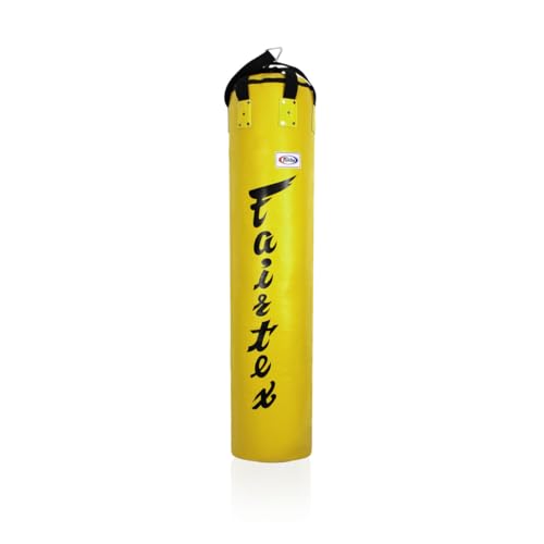 Fairtex HB6 6 Ft. Banana Bag Punching Bag for Muay Thai, Boxing, Kickboxing, MMA - 14.17" W x 70.87" H - color: HB6 Yellow, size: Unfilled