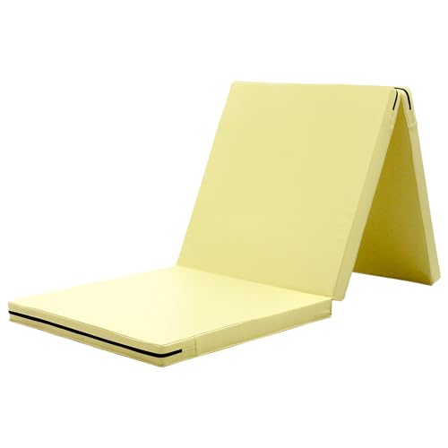 KaRaDaStyle Gymnastics Mat Folding Stretch Mats 71"x24"x2" Exercise Muscle Training Children Play Horizontal Bar Mat Yoga Sports Soundproof Home Use - color: Yellow