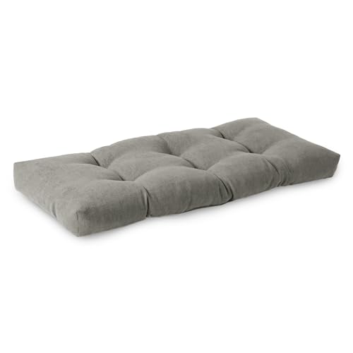 ELFJOY Non Slip Tufted Bench Cushion for Indoor Furniture 34"x16" Grey | 3.5" Thick, Soft and Breathable Fabric, Skin-Friendly, for Dining Entryway Window Storage Bench, Comfort for Long Sitting - color: Grey