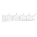 SONGMICS Wall-Mounted Coat Rack, Hook Rack, 5 Dual Metal Hooks, White | For Coats, Bags, Keys, in the Entryway, Bedroom, Living Room ULHR235W01 - color: White, size: 1 Pack-5 Hooks