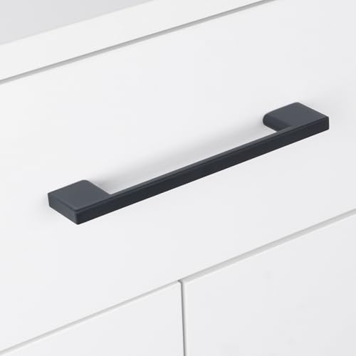 10 Pack 6-1/4 Inch(160mm) Cabinet Pulls Matte Black Kitchen Cabinet Handles Zinc Alloy Drawer Pulls Solid Cabinet Hardware - color: Matte Black, size: 6-1/4'' Hole Center(160mm)