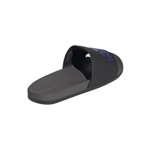 adidas Women's Adilette Comfort Slides - color: Black/Lucid Blue/Charcoal, size: 19 Women/18 Men