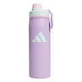 adidas Stainless Steel Metal Water Bottle 20 oz (600 mL) Screw Cap - color: Powder Plum Purple/Clear Pink/Semi Flash Aqua Blue