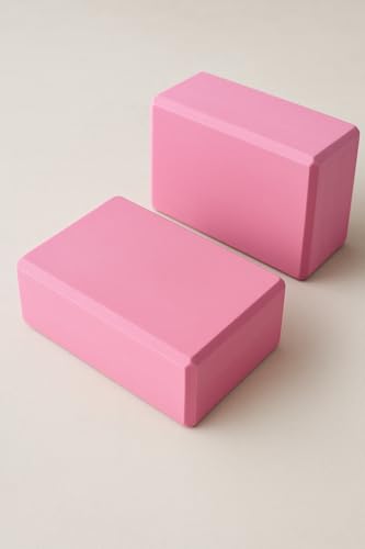 Yoga Blocks 2 Pack with Strap, Non-Slip Foam Support