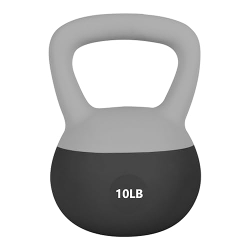 Leikefitness Soft Kettlebells,Weights for Women and Men,Home workout. | Color Coded Anti Slip Grip Kettlebell,Cushioned Impact-Resistant Base,Wide Handle Design - color: BLACK, size: 10 pounds