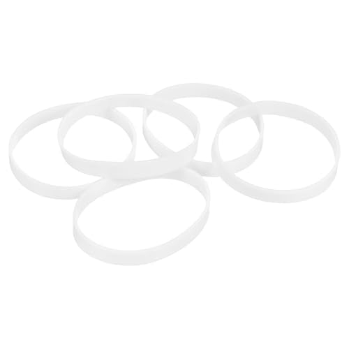 uxcell 60Pcs Silicone Rubber Bands, 5mm x 35.5mm Rubber Bands Rings Cable Ties Strong Elastic Bands Non-Slip for Cord Wrapping Bag Wraps, White - color: White, size: 5 x 35.5mm