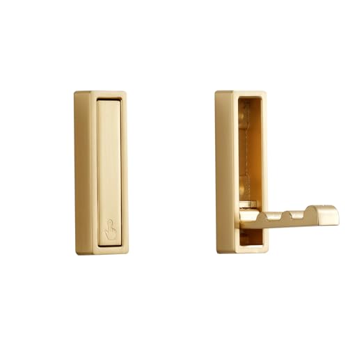 Folding Coat Hooks, 2Pcs Foldable Heavy Duty Wall Hooks Zinc Alloy No Rust Fold Up Hooks for Coat, Towel, Key, Hat, Bag, Jacket, Backpack. (Gold) - color: Gold, size: 2