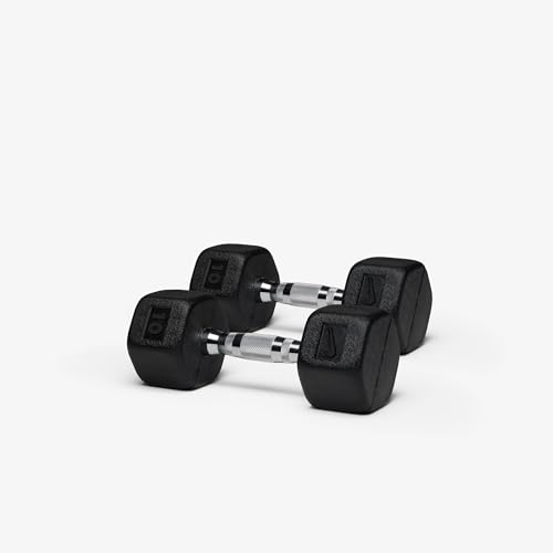Nike Rubber Hex Dumbbell Pair - color: Black / Black, size: 10 lb