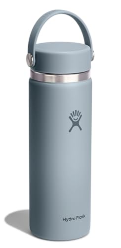 Hydro Flask Water Bottle - Insulated Stainless Steel - Wide Mouth Flex Lid, Non Spill, Leakproof and Refillable in 20 Oz Shale Gray - color: SHALE GRAY, style: 20 Oz