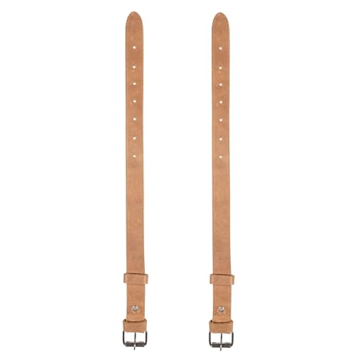 Hide & Drink, Set of 2 Rustic Bicycle Ankle Bands, Brass Metal Buckle, Adjustable Straps for Legs, Classic Vintage Gifts for Cyclists, Full Grain Leather, Handmade - color: Single Malt Mahogany
