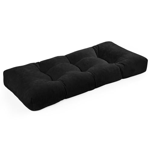 ROFIELTY Bench Cushion 36 Inch, Non-Slip Tufted Bench Cushion for Indoor Furniture for Bay Window, Entryway Bench, Piano Seat (Chenille-Black, 36x14x4) - color: Chenille-black, size: 36x14x4