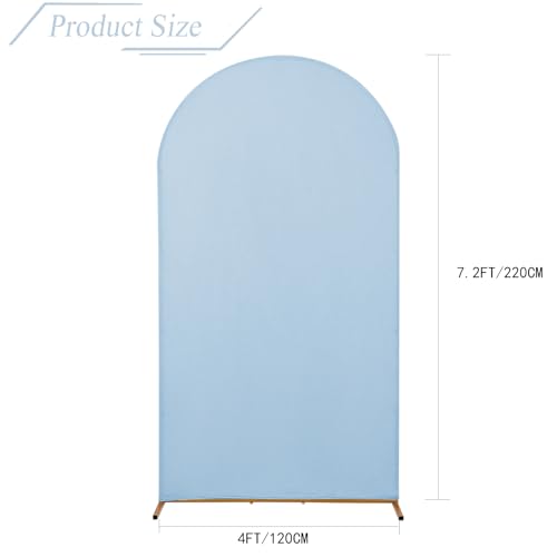 bricia Wedding Arch Backdrop Stand Cover, 7.2FT Double Sided Stretchy Arch Cover Fitted Wedding Birthday Party Banquet Decoration (Bluemist 86.4''Lx48''W) - color: Bluemist, size: 7.2FT