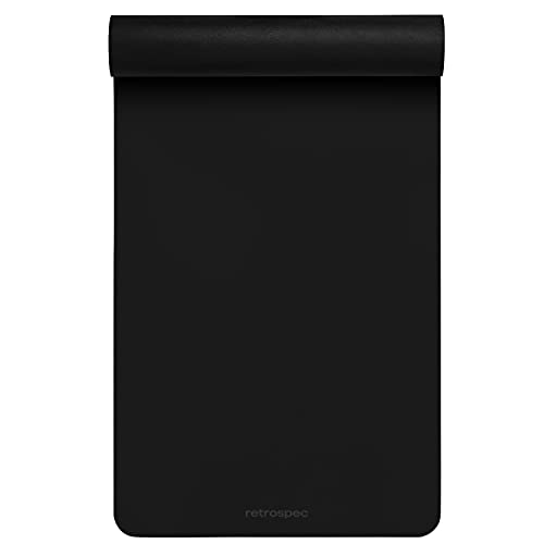 Retrospec Laguna 5mm Yoga Mat - Fitness Mat for Women, Men & Children, Slip-Resistant and Moisture Absorbing Exercise Mat for Home, Pilates, Yoga and Floor Workouts - color: Black
