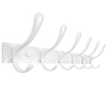 SKOLOO Heavy Duty Wall Mounted Coat Rack - 6 Hooks, Stainless Steel, Sturdy Coat Hooks for Hanging Clothes, Jacket, Hat, White - color: White, size: 6 Hook(1 Pack)
