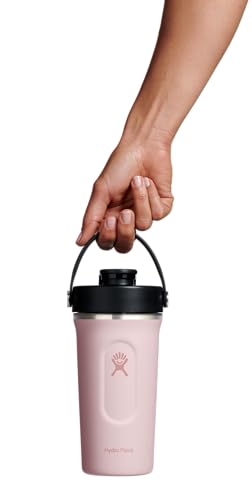 Hydro Flask Shaker Bottle – Insulated Stainless Steel Gym Bottle for Pre Workout & Protein 24 Oz Trillium Pink - color: TONAL TRILLIUM