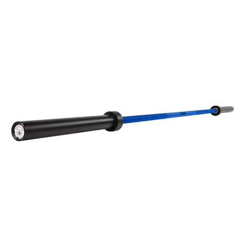 Fitvids Olympic Cerakote Barbell for Home & Commercial Gyms, 190K PSI Tensile Strength Rated for up to 1500LB Capacity - color: Blue