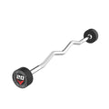 Rubber Coated Fixed Barbell, Pre-Loaded Weights EZ Curl Solid Steel Barbells, Weighted Bar for Weightlifting Exercise, Bodybuilding, Strength Training, Squat Rack & Bench Press - style: 20LB