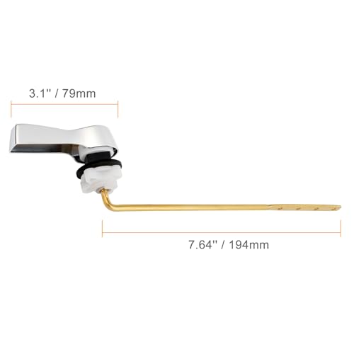 Hibbent Universal Metal Front Mount Toilet Handle Replacement Kit, Chrome | Toilet Bowl Flush Handle with Solid Brass Toilet Flush Tank Lever, Stainless Steel Flapper Chains for Most Toilet Tanks - color: Chrome, style: Upgraded Front Mount