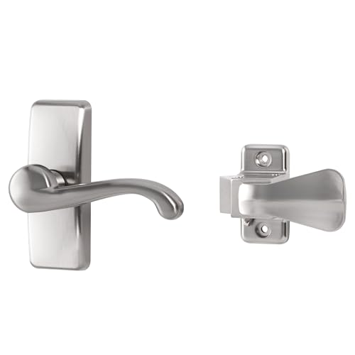 Ideal Security GL Lever Handle Set for Storm Doors and Screen Doors, Storm Door Handle Replacement, Screen Door Handle, Satin Nickel - color: Satin Nickel