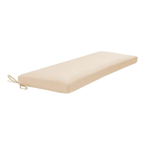 QILLOWAY Indoor/Outdoor Bench Cushion, Thick Upholstery Foam Couch Swing Pads with Ties,48-Inches,Beige/Sand/Camel. - color: Beige/Sand/Camel