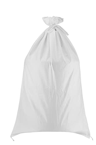 50 Pack 18x30 Inch Empty Sand Bags, White Woven Polypropylene Sandbags for Flood Control Emergency Situation Roadblock Building Construction - size: 50Pcs White 18x30 Inch