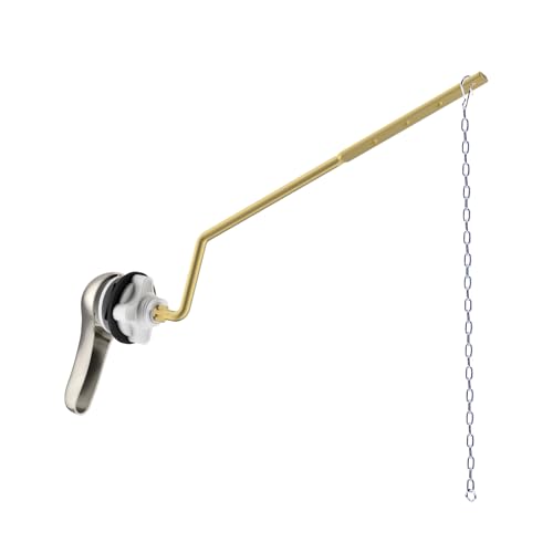 Hibbent Metal Side Mount Toilet Handle Replacement Kit, Brushed Nickel | Upgraded Metal Flush Lever, Universal Toilet Flush Handle Fit Side Tanks, Stainless Steel Flapper Chains, 4 Adjustable Holes - color: Brushed Nickel, style: Classic Side Mount