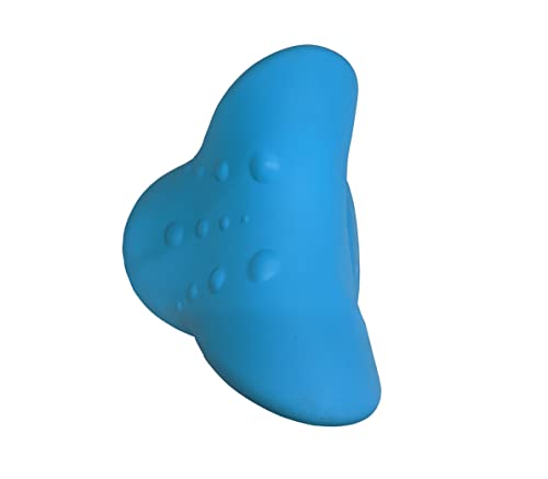 Rehabilitation Advantage Neck Shoulder Relaxer Cervical Spine Stretcher | Ergonomic Alignment Pillow Supports Posture, Muscle Tension Relief, And Relaxation With Compact Blue Design