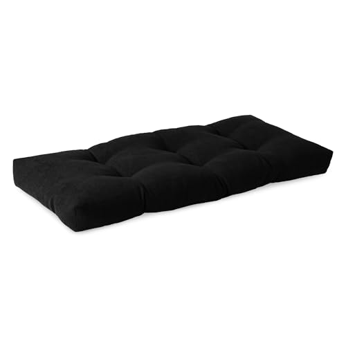 ELFJOY Non Slip Tufted Bench Cushion for Indoor Furniture 34"x16" Black | 3.5" Thick, Soft and Breathable Fabric, Skin-Friendly, for Dining Entryway Window Storage Bench, Comfort for Long Sitting - color: Black