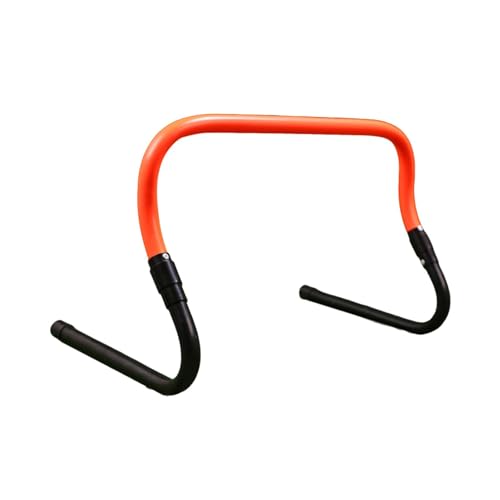 Menolana Agility Hurdle Adjustable Obstacle Improves Strength Speed Hurdle Jumping Bar for Games Football Coaching Multi Sports - color: Black Orange