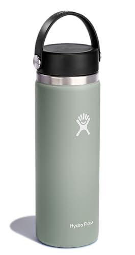 Hydro Flask Water Bottle - Insulated Stainless Steel - Wide Mouth Flex Lid, Non Spill, Leakproof and Refillable in 20 Oz Agave - color: AGAVE, style: 20 Oz