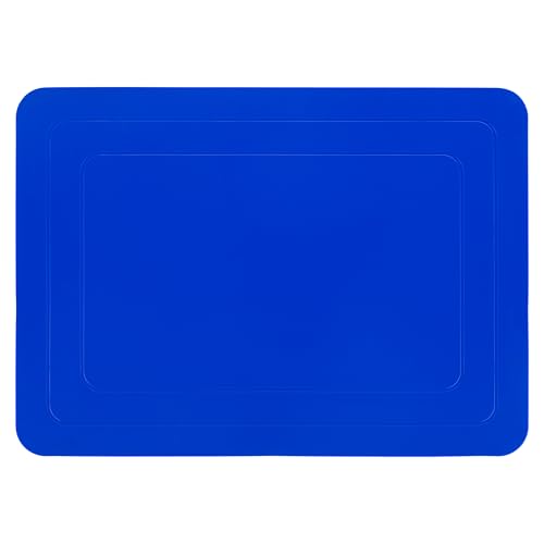 Mars Wellness Rectangular Non Slip Silicone Mat - Anti Slip Large Table Coaster Pad - 9.8" X 7" - Eating Aids, Baking, Crafts, Table, Counter or Any Surface - Blue