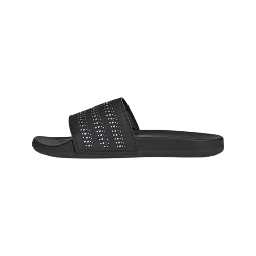 adidas Women's Adilette Comfort Slides - color: Black/Silver Metallic/Black, size: 19 Women/18 Men